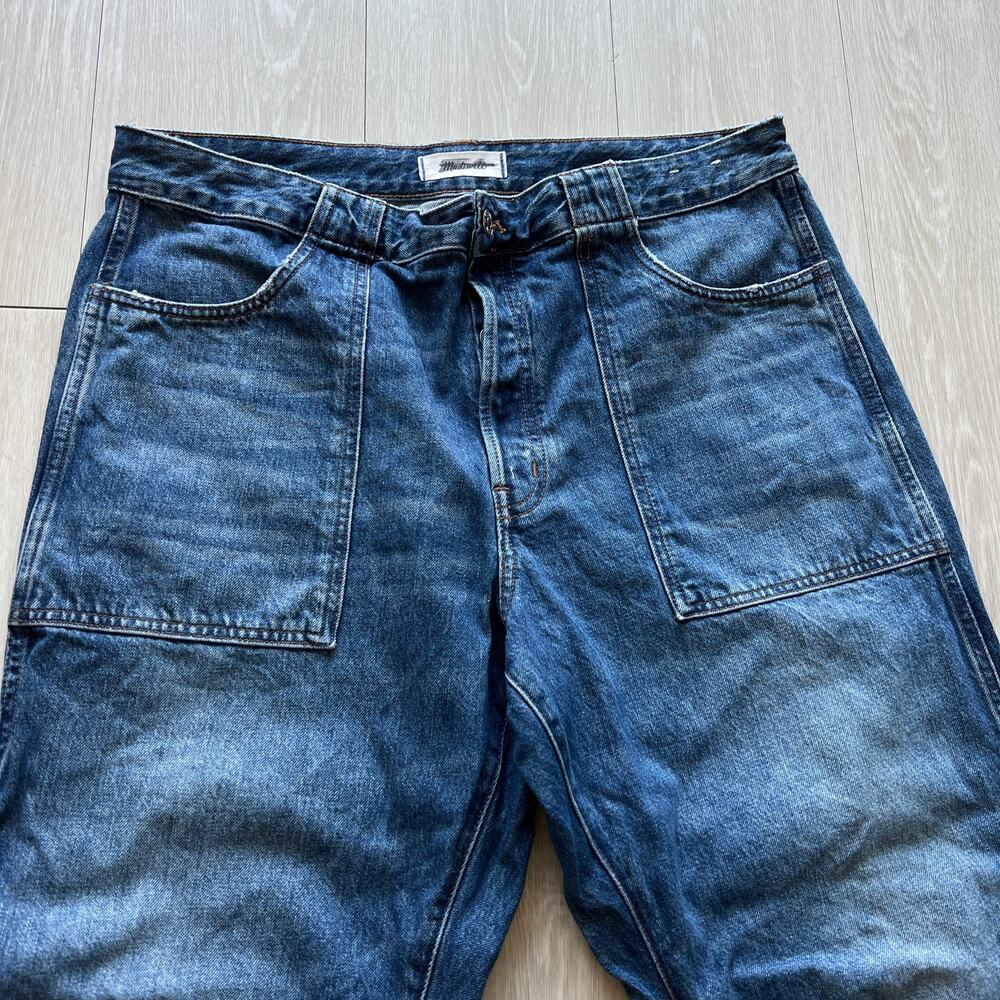 Madewell Curvy Darted Barrel Leg Jean 32 Blue - Picture 11 of 13